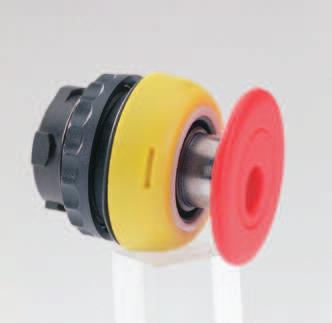 38 Mushroom pushbutton with EPDM rubber membrane or with NBR sealing, black Ø 40 with EPDM sealing: 05-0003-001800 05-0003-001800BN Weight: 24 g 38 EMERGENCY STOP slam button with EPDM rubber