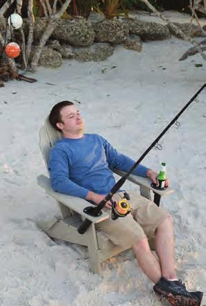 Poly Resin Folding Anglers Chair with Cup & Rod