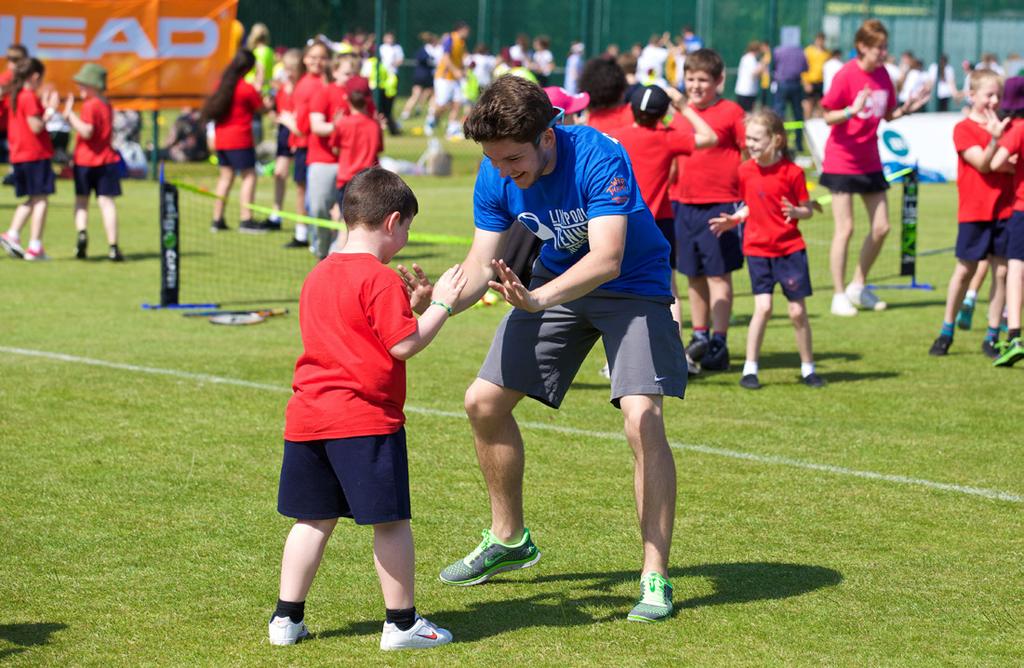 The Liverpool Hope University International Tennis Tournament organisers invited local schools to take part in the record attempt on June 17th, the day before the tournament and the official kids day