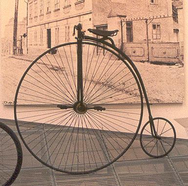 THE THIRD BICYCLE This bicycle is commonly known as the penny farthing, because it resembles a large coin (the penny) leading a