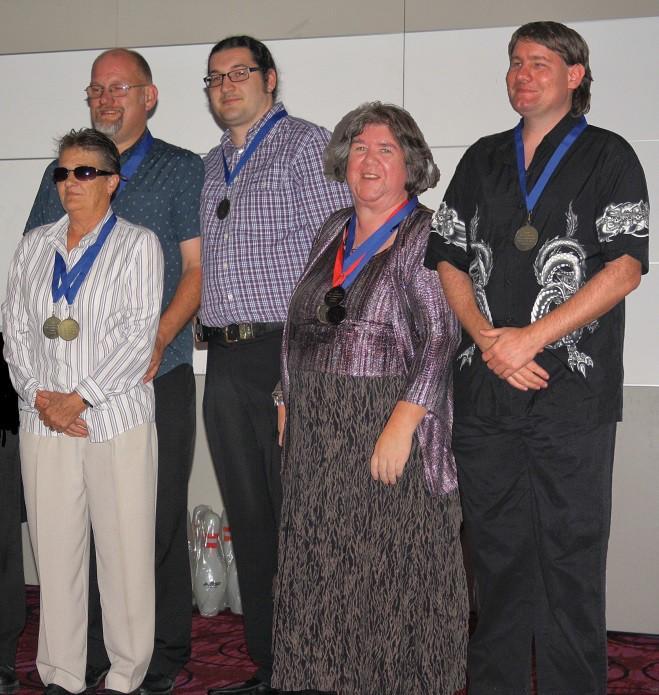 Back Row: Kingsley Williams, Rhian Patching, Justin Bettes Front Row: Marilyn Luck, Donna Holland In the 2011 IBSA event in Kuala Lumpur, the Australian team bowled extremely well, coming 3rd in the