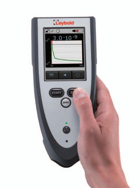 oz/yr and ppm read out in sniffer mode Integrated calibrated leak and automatic calibration 3 freely selectable trigger thresholds Switchable for the detection of H 2, 3 He and He