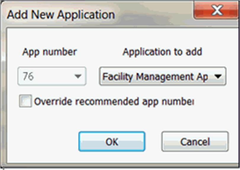 Click the OK button to commit the changes. Click re-read to verify the application has been added and it now appears in the application list associated with the correct application number.