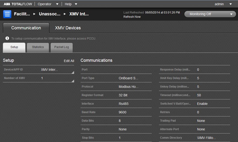 XMV Interface Overview The XMV Interface is an application for accessing an external multiple variable device that provides SP, DP and Temperature data.