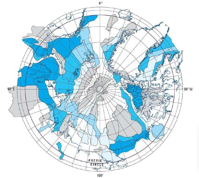 Figure 3-4 Potential of Arctic oil & gas reserves (Ref: Wassink, 2011) Others estimate that the Arctic contains more than one third of the world s undiscovered