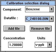 Select the calibration points You can remove files from the calculation set, if you