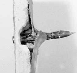 If a "nail-in" metal expansion anchor is used, the "blow-out" caused by not drilling greatly weakens the wall, and the anchor will not have much holding power.