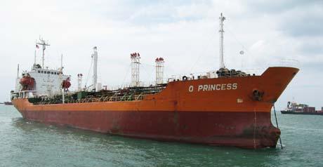 registered vessel O Princess. The O Princess is an Oil / Chemical Products Tanker of 4,411GT. The O Princess was on a passage from Calcutta (India) to Kuantan (Malaysia).