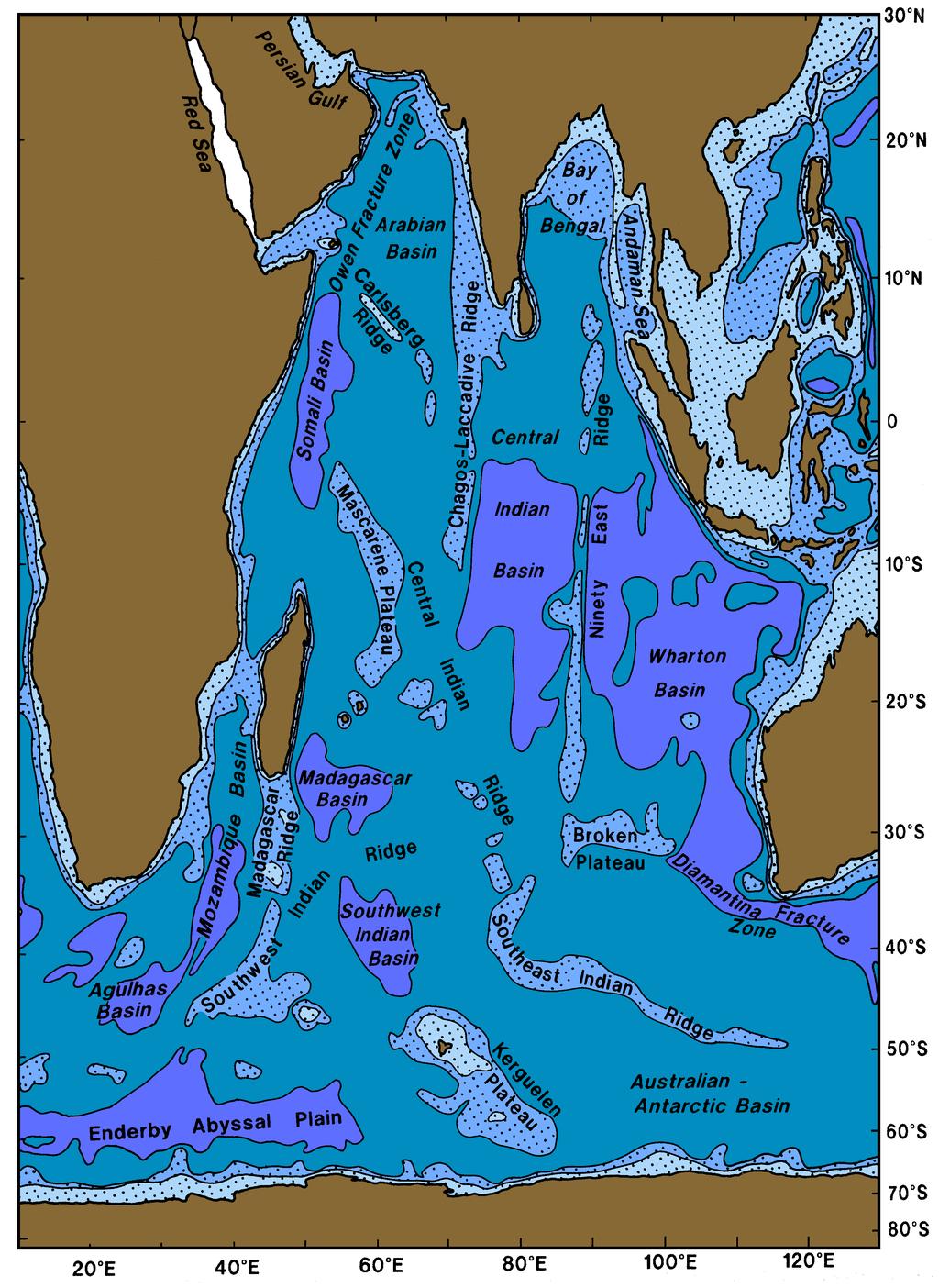 176 Regional Oceanography: an Introduction Fig. 11.1. Topography of the Indian Ocean.