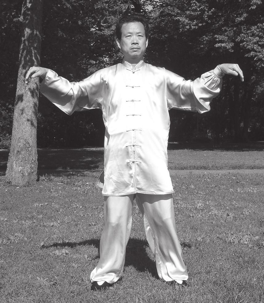 The Essence of Taijiquan Push-Hands and Fighting Technique 3. Circling the hands Movements: Start with the wuji commencing posture, the feet shoulderwidth apart.