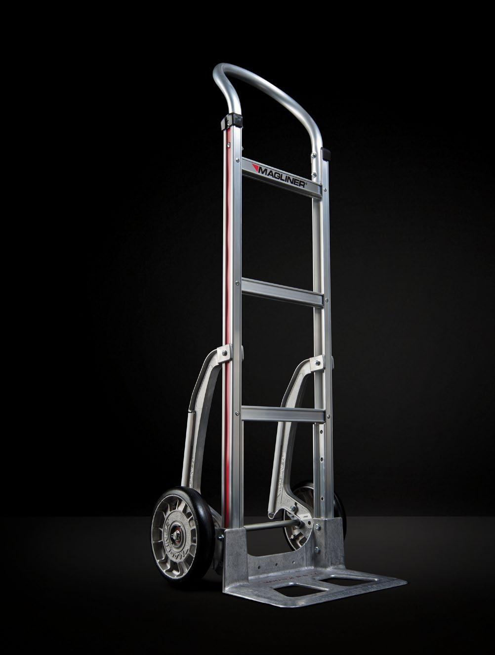 Two-Wheel Hand Trucks Lightweight, high strength aircraft grade aluminum. Engineered for optimum strength to weight ratio. Dual clinch aircraft style riveted construction.