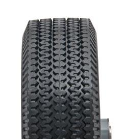 0 Puncture resistant, microcellular foam tire on one-piece steel hub with semi-precision