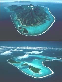 Reefs Fringing Volcano Atoll Sinking of Cool, Dense Plates Seamount