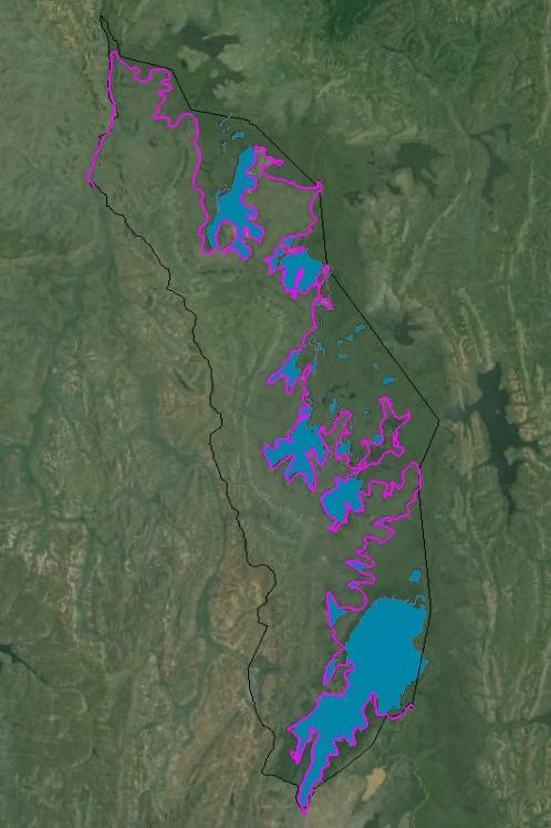Map 7: Flight path flown along the entire wetland fringe of Akagera National Park from north to south
