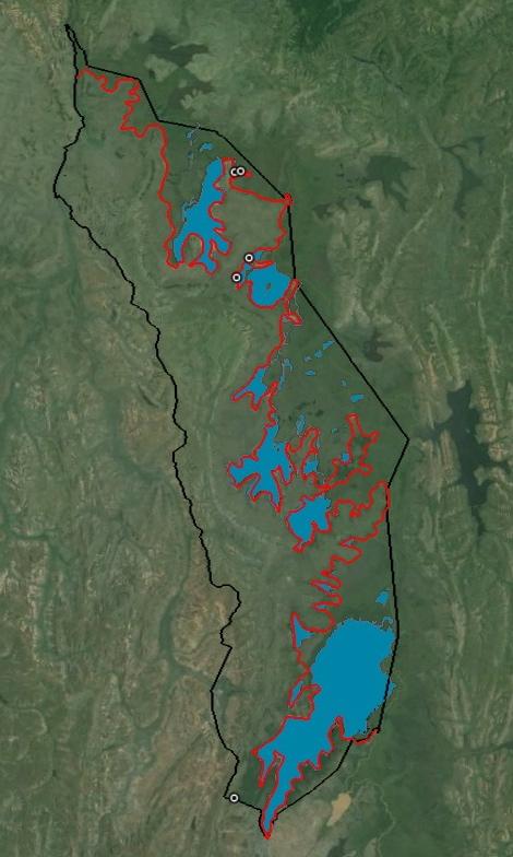 Map 23: Bushpig distribution during the 2013 wildlife census of Akagera National Park Map 24: