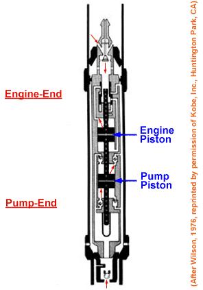 Figure 2 Table 1 lists specifications for pump sizes that fit in 2 7/8-inch O.D. or larger tubing (Weatherford International Ltd., 2002-2004).