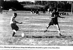 Manning tackles Peace River in Soccer Banner Post June 26, 2002 Manning s under 14 soccer team took on Peace