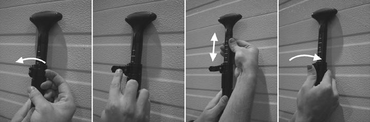 Qwik Snap For the Qwik Levr, lift lever, adjust to desired length and press lever back down to lock it in place.