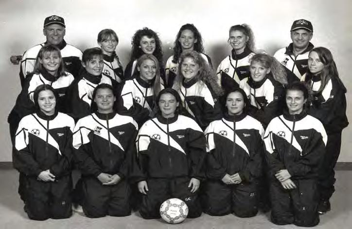 1994-1995 Soccer Team - 2017 Inductee Front row left to right: Melissa Smith, Nicole Petersen, Michelle Ratkai, Jody Fomradas, Deanna Schmaltz, Middle row left to right: Kelly Wright, Stacey