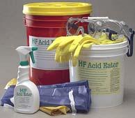 5. HF Hydrofluoric Acid When working with hydrofluoric acid or concentrated HF solutions (> 1%): 1. Wear goggles and a face shield.