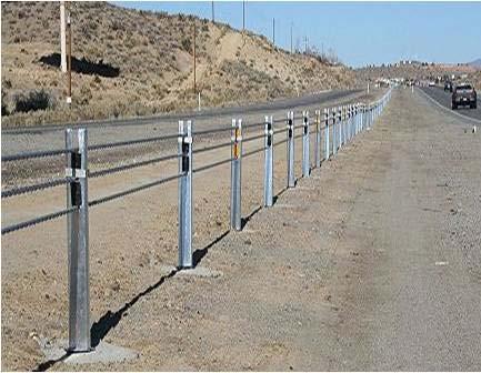 42-inch tall concrete F-Shape or Constant Slope barriers.