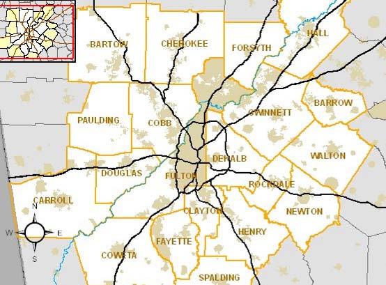 Douglas County Douglas County: is located 20 miles west of Atlanta on Interstate 20 Formation of the DOT Focus on traffic operations Biggest need is Traffic Engineering 101 is within ARC s core 10