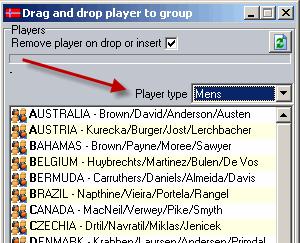 To insert a team into the Round Robin, drag and drop the team into the group or double click to insert the team into the first available space.