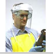 PPE Specific Type Characteristics Applications Impact and chemical resistant face shield must be combined with safety glasses or goggles