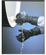 chemicals consult glove resistance chart Working with larger volumes of chemicals, hazardous material spills Viton II