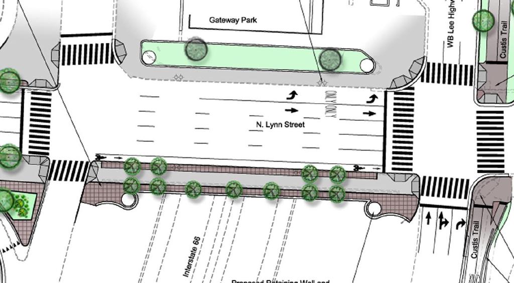 The Lynn Street Esplanade (A) Project includes: Widened sidewalks and larger pedestrian and bike waiting areas 11 traffic lanes Upgraded traffic signals and new signage On-street bike