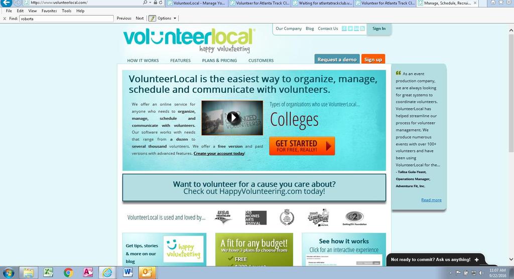Atlanta Track Club Crew Chief Tool for Volunteer Management Using VolunteerLocal VolunteerLocal is the new volunteer management tool Atlanta Track Club has adopted for our Signature events.