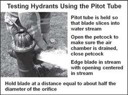 2. Pitot tube and gauge are used to test the flow pressure of a hydrant 3. Use of the pitot tube and gauge a.