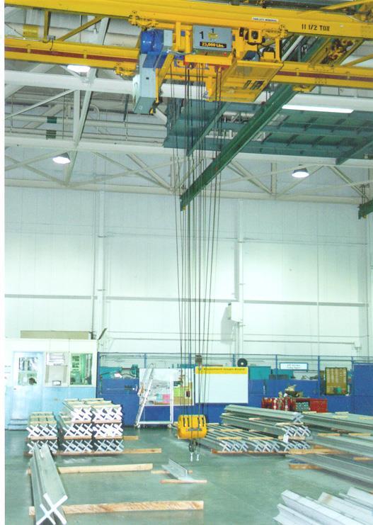 23. Wire rope on an overhead crane shall be secured to the drum with no less than full wraps of rope when the