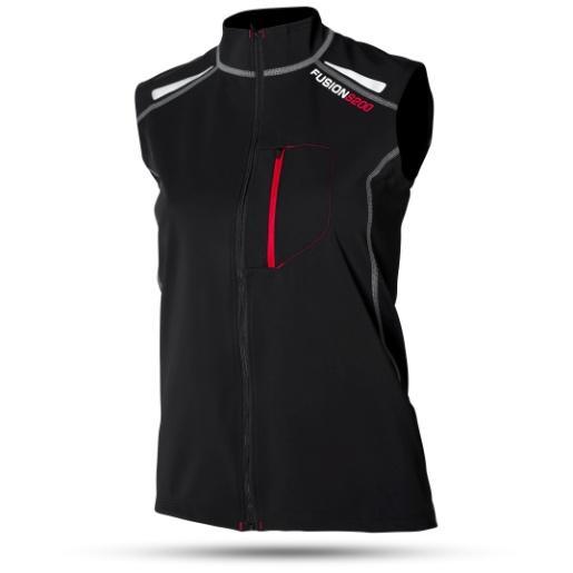 MULTISPORT WMS MULTISPORT VEST 94 Technical softshell vest for running Fusion S200 2 ply laminate fabric Open mesh back Highly visible reflectors on shoulders "Smart Pocket" chest pocket for cell