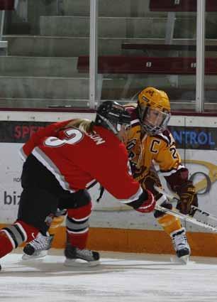 2009-10 (Sophomore Season) Played in all 37 games scored three goals and had six assists for nine points had a goal and six assists in 28 WCHA games tallied seven of her nine points on the road had