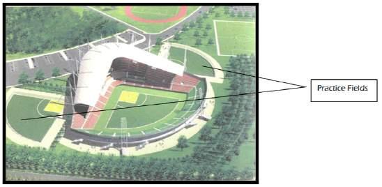 9. PRACTICE FIELDS: 9.1 In addition to a main playing stadium, there should be at least two (2) secondary playing fields which the teams will use to practice and warm-up prior to competition. 9.2 It is preferred that the fields be adjacent or as close as possible to the main playing stadium.