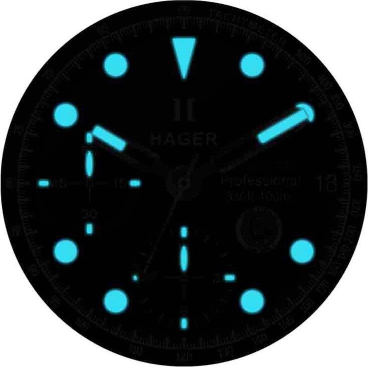 SKYMASTER LUMINESCENCE The dial displays generous hour markers for perfect visibility in dark environments.