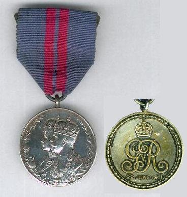 KING GEORGE V CORONATION MEDAL - 1911 Medals were given as personal souvenirs of the coronation in a similar distribution as the previous two medals but with more silver medal and no bronze medals.