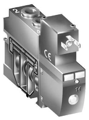 The MEGA solenoid air operated spool valve JOUCOMATIC offers a concept of solenoid air operated spool valves which can be fitted together to form islands.