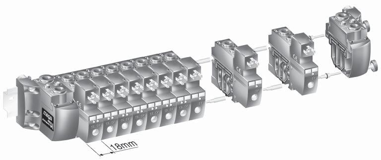 MODULAR DESIGN MEGA spool valve islands: functional, modular units which are adapted to your needs and save time with quick and easy assembly without tools.