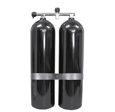30 CSAV Technical Manual Twin Cylinder Setup (Strap Kit PN 769141) CSAV Strap kit, PN 769141, is used for all aluminium & steel twin SCUBA cylinders.