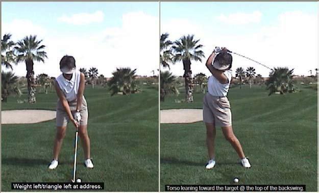 Improper Loading at the Top of the Backswing As you read in the previous chapter on set-up, the address position can affect the loading in the backswing.