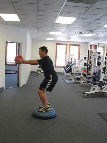 Exercise #6 Standing Medicine Ball Rotation (Floor & BOSU Progression) Technique: Using a medicine ball (6 10#) begin by getting into your golf address posture.