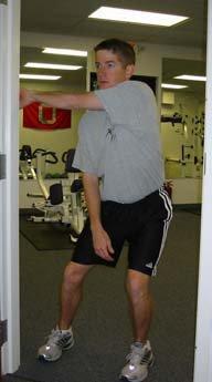 Maintain lower extremity golf posture and hold 30 seconds each side Purpose: