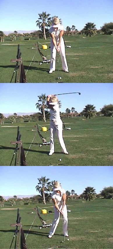 In the second sequence, you will notice the left arm on top of the right. In the drill sequence, the arms have rotated. Remember, the golf swing is generally a mirror image from one side to the other.