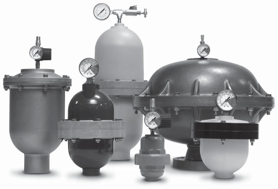 Installation and Operation Manual Chargeable Dampener Models SENTRY dampeners are pressure vessels containing a flexible bladder or bellows inside that separates an inert pressurized gas (air or