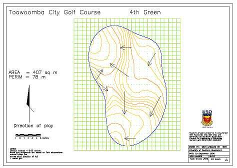 the golf green area, required approximately five minutes to complete each scan. This varied only slightly with the size of the greens and the number of data points collected.