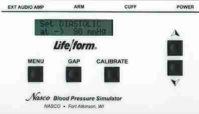 ) Palpations can be felt upon start-up of the unit or after blood pressure settings have been made. Press the Menu key repeatedly until Set PALPATION menu appears.
