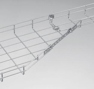 A wide range of fittings is available to join and support the Steel Wire Cable Tray.