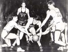 128 Tournament Game Arenas By Site Photo from NCAA files A young, war-time Utah team led by Wat Misaka (left) and Arnie Ferrin (22) surprisingly marched through the NCAA bracket to win the 1944 NCAA